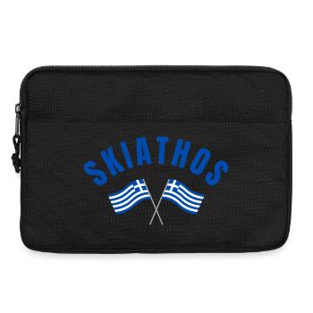 Skiathos kreuzte griechische Flaggen - Laptoptasche 13" - Schwarz - Vorne