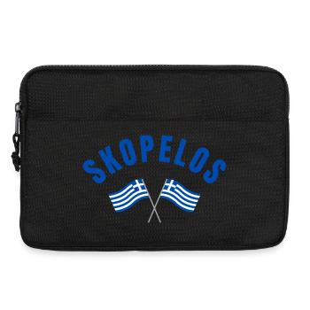 Skopelos Griechische Flaggenemblem - Laptoptasche 13" - Schwarz - Vorne
