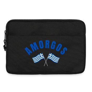 Amorgos Greek Flags  - Laptop bag 13" - black - Front