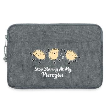 Stop Staring At My Pierogies – Tanzende Teigtasche - Laptoptasche 13" - Grau meliert - Vorne
