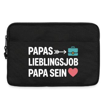 Papas Lieblingsjob Papa Sein Vater Vatertag Spruch - Laptoptasche 13" - Schwarz - Vorne