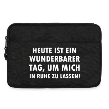 Heute ist wunderbarer Tag um mich in Ruhe zu lasse - Laptoptasche 13" - Schwarz - Vorne