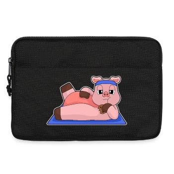 Schwein Yoga Fitness Gymnastik - Laptoptasche 13" - Schwarz - Vorne
