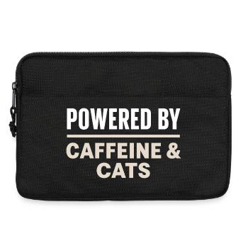 Kaffee Spruch - Alimenté par la caféine et les chats - Sacoche pour ordinateur portable 13 pouces - noir - Devant