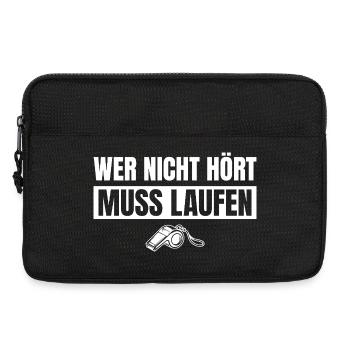 Fußballtrainer Wer nicht hört muss laufen - Laptoptasche 13" - Schwarz - Vorne