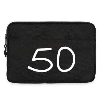 50th birthday fifty number white - Laptop bag 13" - black - Front