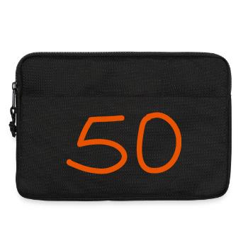 50th birthday fifty number oranges - Laptop bag 13" - black - Front