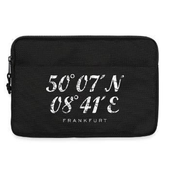 Frankfurter Koordinaten (Vintage/Weiß) Frankfurt - Laptoptasche 13" - Schwarz - Vorne