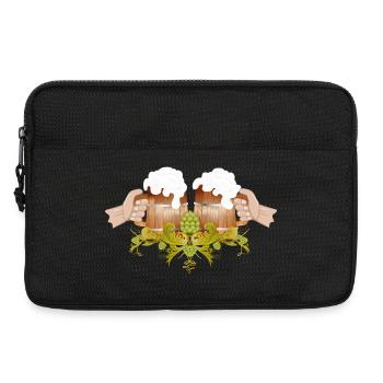 zwei gefüllte Bierkrüge Zum Anstoßen Prost - Laptoptasche 13" - Schwarz - Vorne