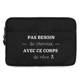 Pas besoin de cheveux avec ce corps de rêve - Sacoche pour ordinateur portable 13 pouces - noir - Devant