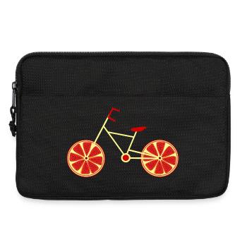 Fahrrad rot Granatapfel Radfahrer Fahrrad fahren - Laptoptasche 13" - Schwarz - Vorne