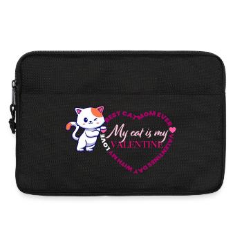 Meine Katze ist mein Valentine - Laptoptasche 13" - Schwarz - Vorne