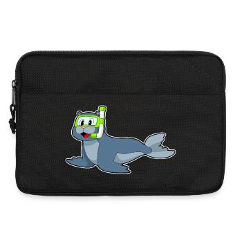 Seal Diver Snorkel Diving - Laptop bag 13" - black - Front