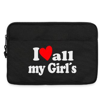 I Love all my Girls - Laptop bag 13" - black - Front