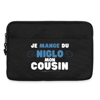 Niglo Cousin : Humour Hérisson Bleu - Sacoche pour ordinateur portable 13 pouces - noir - Devant
