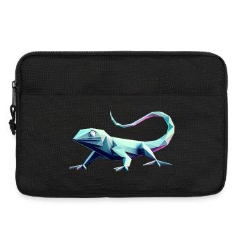 Lézard qui court origami géométrique 3d - Sacoche pour ordinateur portable 13 pouces - noir - Devant