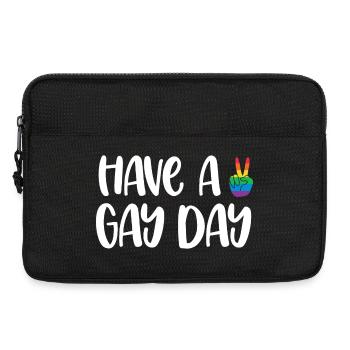 Mois de la fierté LGBT - Passez une journée gay - Sacoche pour ordinateur portable 13 pouces - noir - Devant