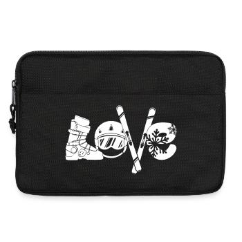 Winter Skiers Ice Skating Ice Hockey Winter Sports - Laptop bag 13" - black - Front