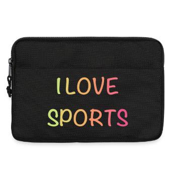 I Love Sports – Colorful Gradient Font - Laptop bag 13" - black - Front