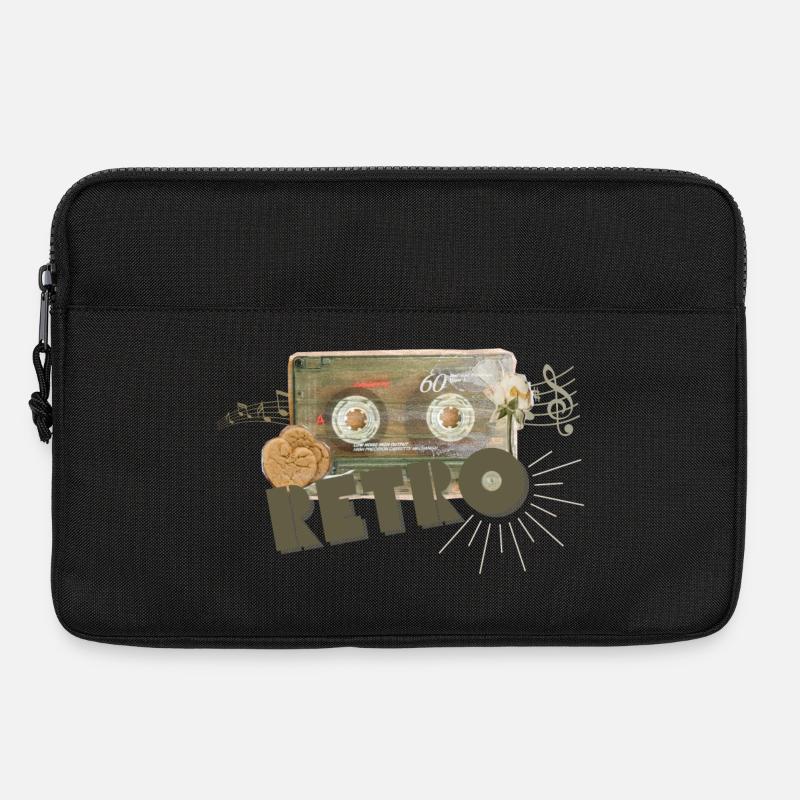 Retro Kassette Collage - Laptoptasche 13" - Schwarz
