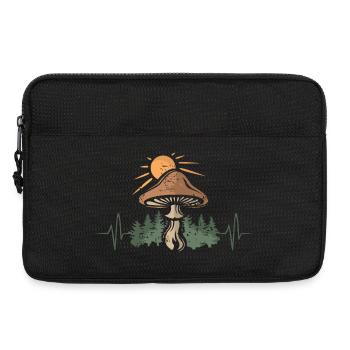 Mushroom in nature with heartbeat - outdoor and forest - Laptop bag 13" - black - Front