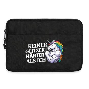 Härter als ich – Einhorn Kraftdesign - Laptoptasche 13" - Schwarz - Vorne