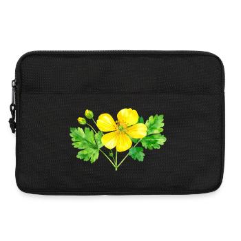 Schöllkraut – Aquarellillustration - Laptoptasche 13" - Schwarz - Vorne