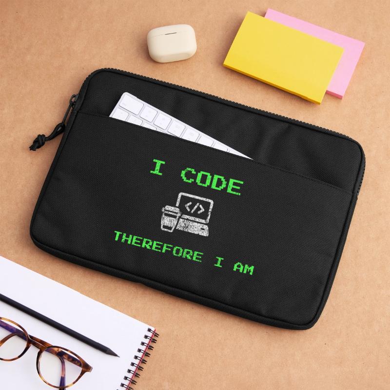 I Code Therefore I Am – Funny Developer Tee Laptop bag 13"