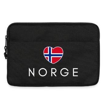 Herz mit norwegischer Flagge, norwegischer Stolz - Laptoptasche 13" - Schwarz - Vorne