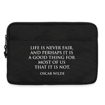 Oscar Wilde qutoe - Life Is Never Fair Quote Art - Laptop bag 13" - black - Front