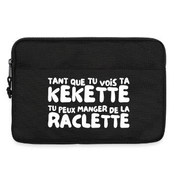 Raclette Humour Beauf Fromage Cadeau Drôle Hiver - Sacoche pour ordinateur portable 13 pouces - noir - Devant