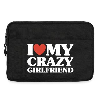 J’aime Ma Copine Folle Cadeau Noël Saint Valentin - Sacoche pour ordinateur portable 13 pouces - noir - Devant