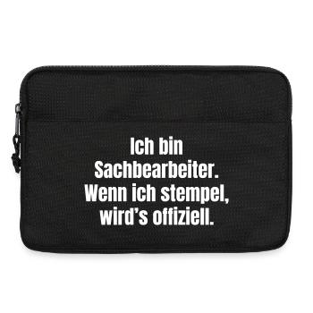 Citation sur l’humour du greffier - Sacoche pour ordinateur portable 13 pouces - noir - Devant