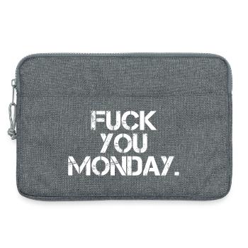 Fuck You Monday - Laptop bag 13" - heather grey - Front