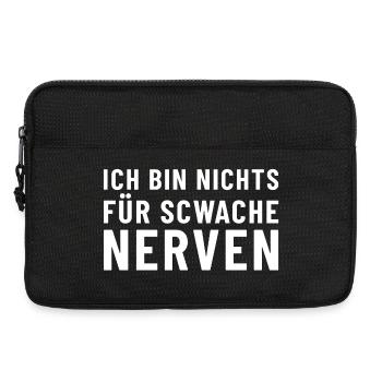 Ich bin nichts für schwache Nerven - Laptoptasche 13" - Schwarz - Vorne