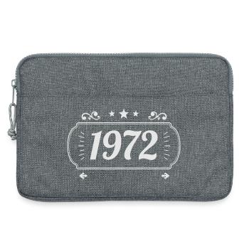 Vintage 1972 Rétro Anniversaire 1972  - Sacoche pour ordinateur portable 13 pouces - gris chiné - Devant