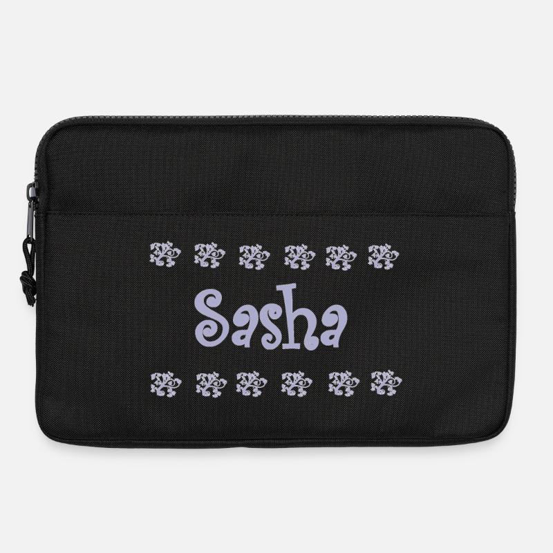Sasha Lavender Floral Pattern - Laptop bag 13" - black