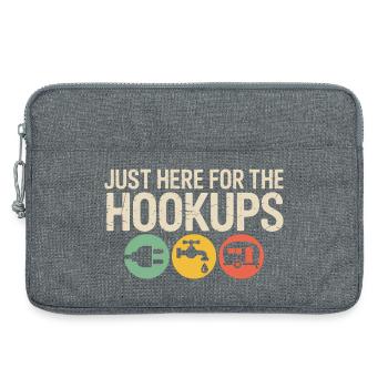 Hookups Trio: Wohnmobil-Camping-Ikonen - Laptoptasche 13" - Grau meliert - Vorne