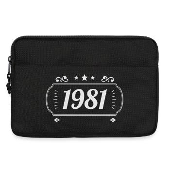 Vintage 1981 Retro-Jubiläum 1981 - Laptoptasche 13" - Schwarz - Vorne