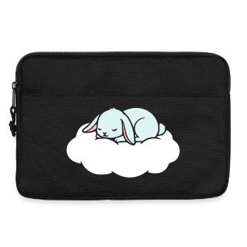 Rêve du Lapin endormi sur un nuage - Sacoche pour ordinateur portable 13 pouces - noir - Devant