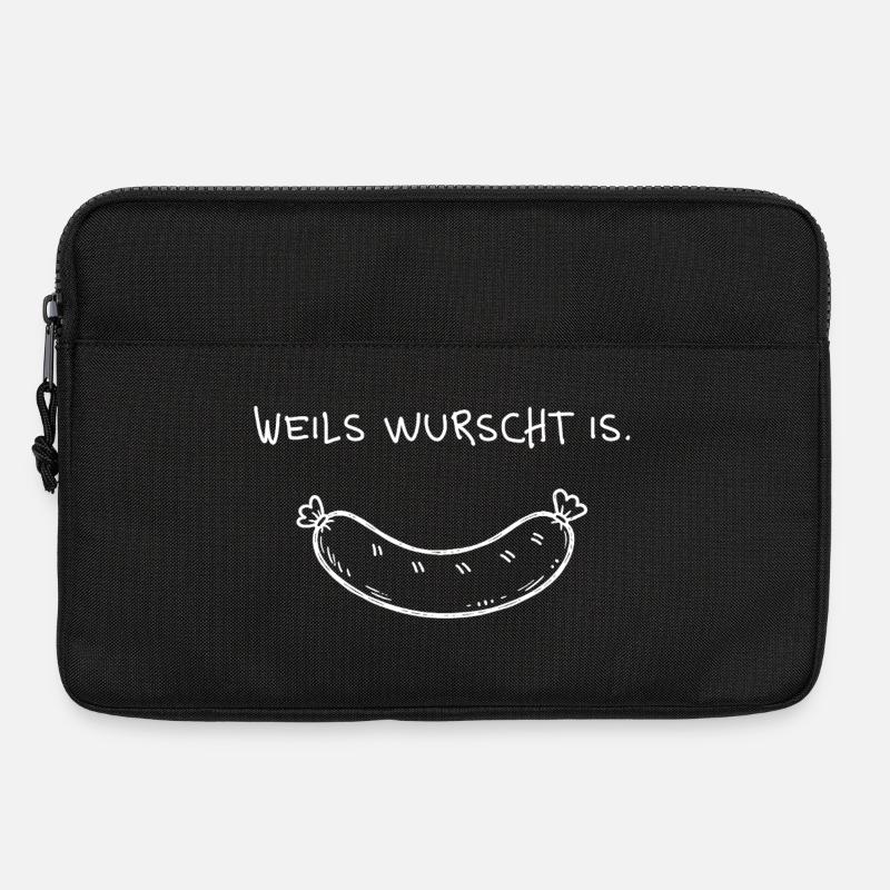 Weils wurscht is – Dialekt Spruch mit Wurst - Laptoptasche 13" - Schwarz