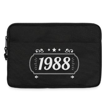 Vintage 1988 Rétro Anniversaire 1988  - Sacoche pour ordinateur portable 13 pouces - noir - Devant