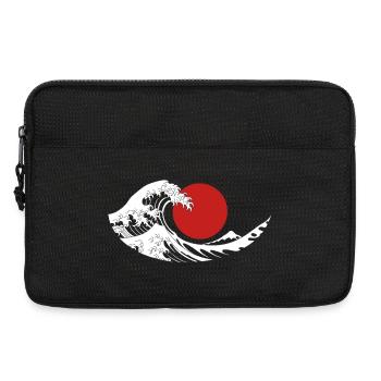 Great Wave Red Sun Japanese Aesthetic - Laptop bag 13" - black - Front