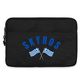 Skyros Griechische Kreuzflaggen - Laptoptasche 13" - Schwarz - Vorne