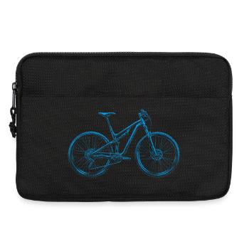 MTB Lineart Blue – Mountain Biker Gift - Laptop bag 13" - black - Front