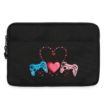 Cœur rétro design de la Saint-Valentin Amour - Sacoche pour ordinateur portable 13 pouces - noir - Devant