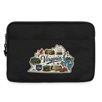 Virginia Old Dominion State Vintage-Aufkleber - Laptoptasche 13" - Schwarz - Vorne