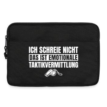 Fußballtrainer Emotionale Taktikvermittlung Spruch - Laptoptasche 13" - Schwarz - Vorne