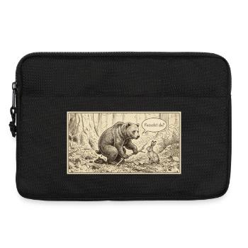 Waldgespräch: Bär und Hase - Laptoptasche 13" - Schwarz - Vorne