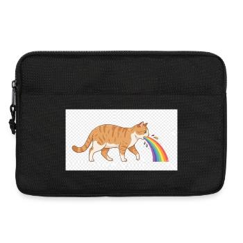 Chat crachant arc-en-ciel - Sacoche pour ordinateur portable 13 pouces - noir - Devant
